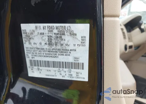 2009 Ford Escape Xlt из США, поврежденный, VIN 1FMCU93G69KA82263